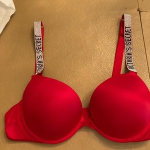 Very sexy  rhinestone red Victoria’s Secret bra